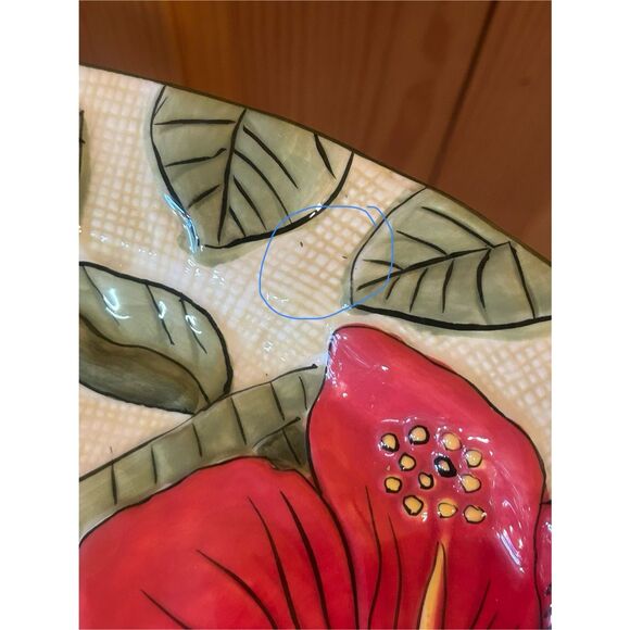 Island Plantations Island Garden Serving Platter hand painted (5595) - Picture 4 of 10